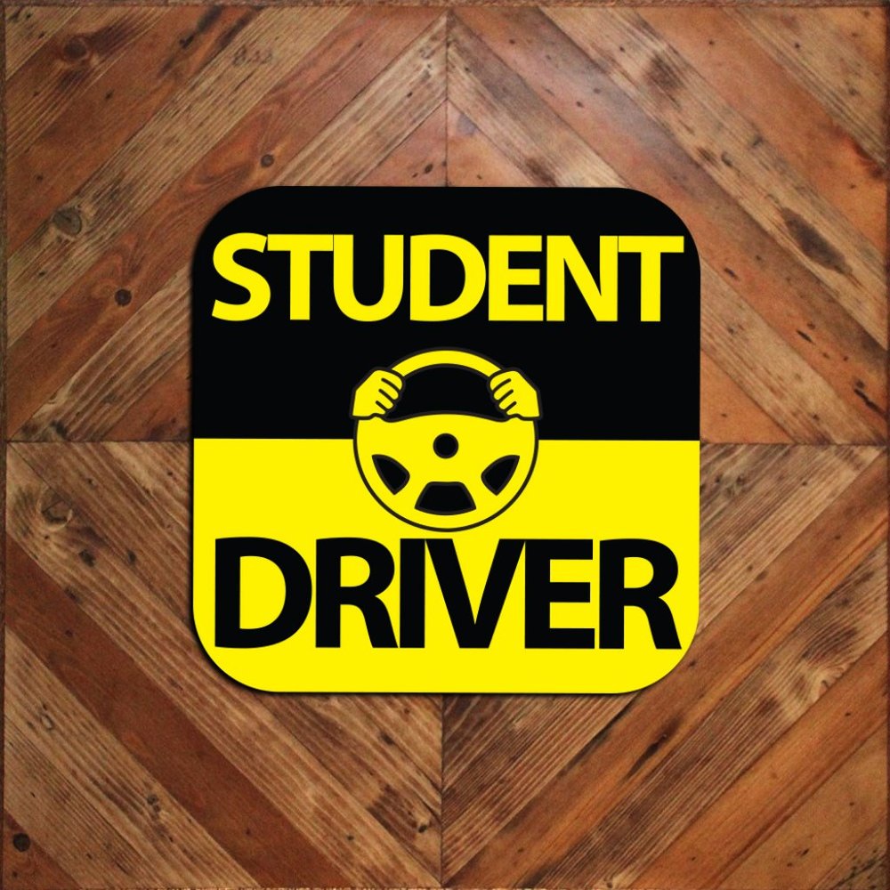 One STUDENT DRIVER Car Tail Door Magnet Sign 9"x9" Generic Vehicle Signage New